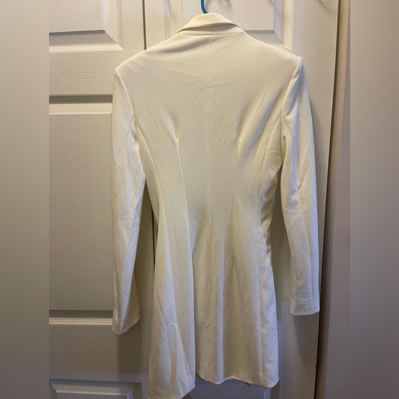 White- Long Sleeve Button Up Dress- Women Small - Picture 4 of 7
